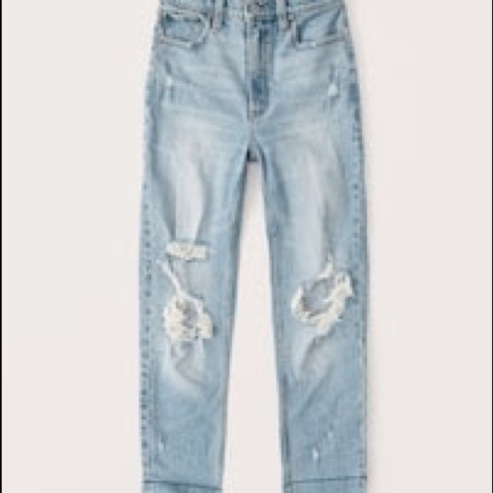 Abercrombie High Rise Ripped Jeans